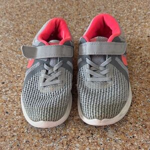 Nike Kids Gray and Pink Sneakers